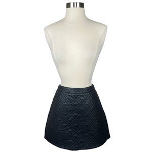 Forever 21 Black Quilted Faux Leather Mini Skirt - Size Small